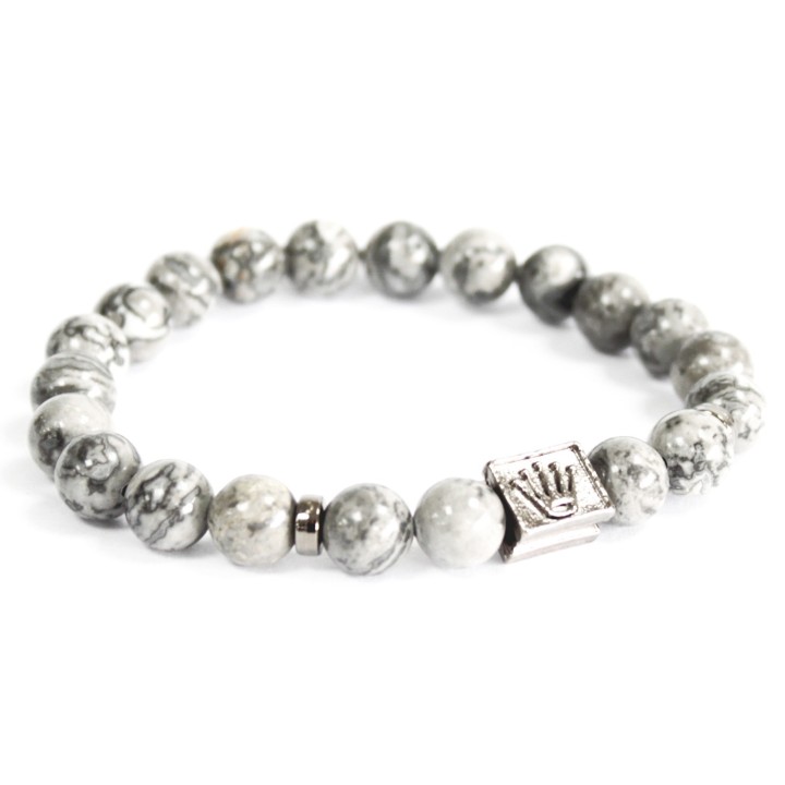 Bracelet Boho Agate grise