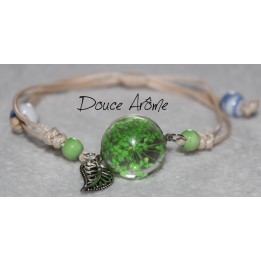 Bracelet Fleur pressée - Vert
