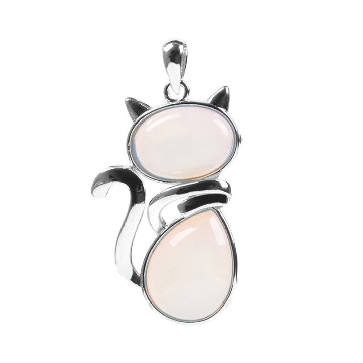 Pendentif chat en Opale