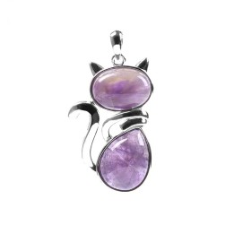 Pendentif chat en Améthyste