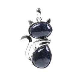 Pendentif chat en Bluestone