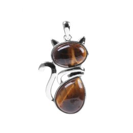 Pendentif chat en Oeil du Tigre