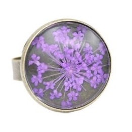 Bague Fleur pressée - Violet