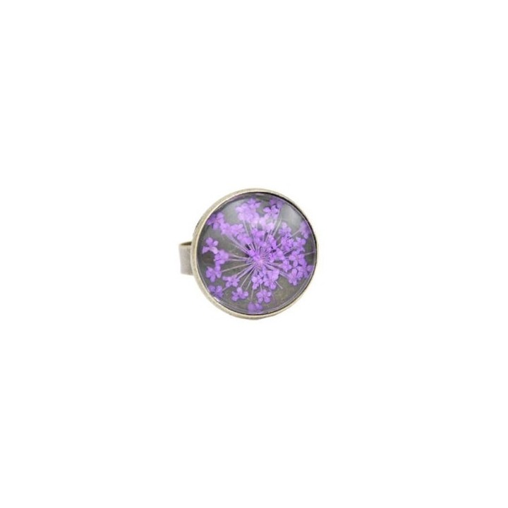 Bague Fleur pressée - Violet