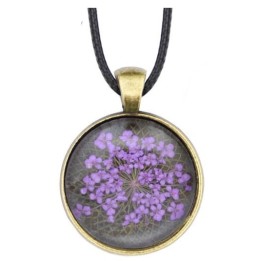 Collier Fleur pressée - Violet