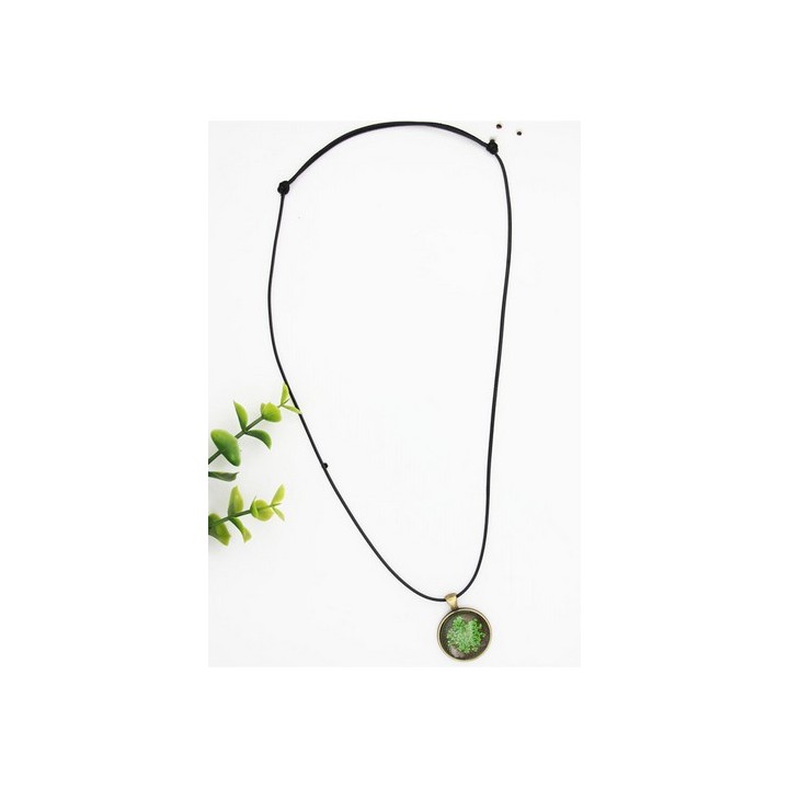 Collier Fleur pressée - Bleu ciel