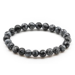 Bracelet d'Obsidienne flocons de neige