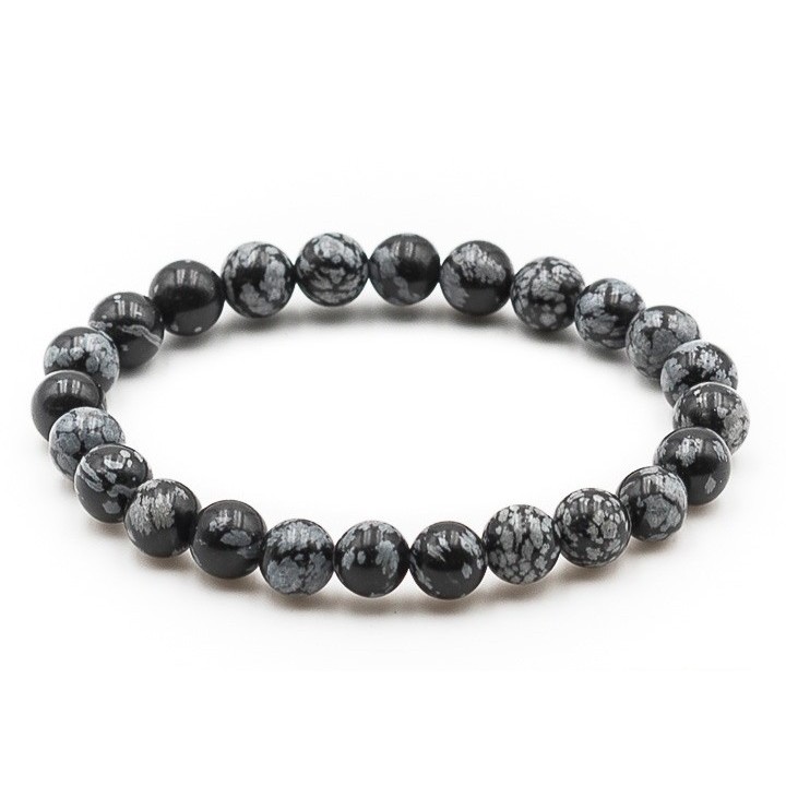 Bracelet d'Obsidienne flocons de neige