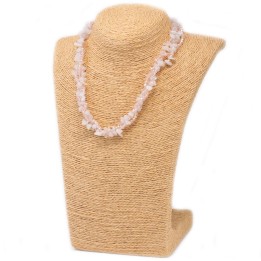 Colliers en Eclats de pierre de Quartz rose