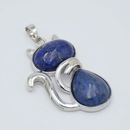 Pendentif chat en Lapis-Lazuli