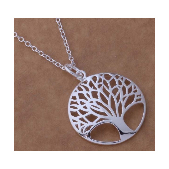 Collier motif Arbre de vie - Argenté