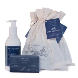 Sachet Cadeau en tissu avec produits au Lait d'Anesse