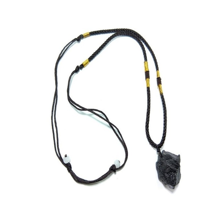 Pendentif de tourmaline noire brute