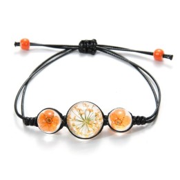 Bracelet Fleurs pressées - Orange