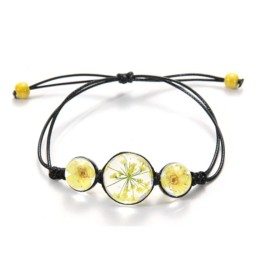 Bracelet Fleurs pressées - Jaune