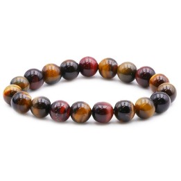Bracelet d'Oeil du Tigre Doré et Rouge