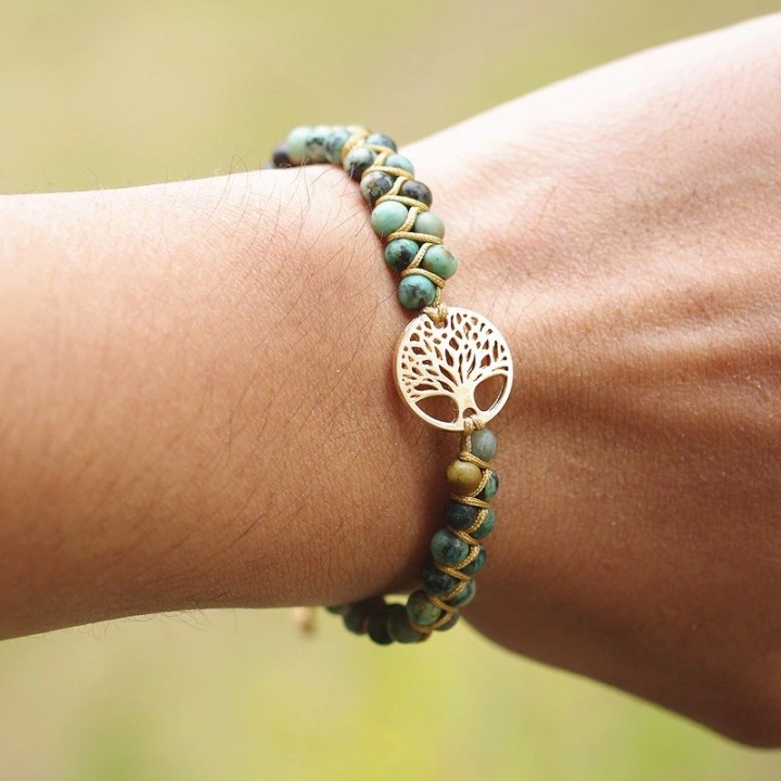 Bracelet - Jaspe Africain & Arbre de vie