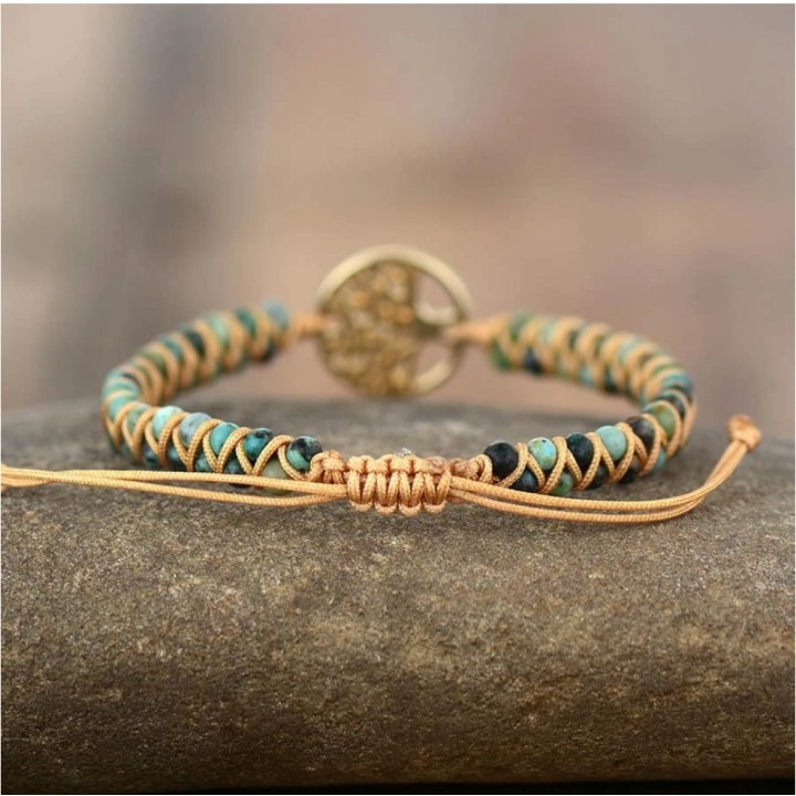 Bracelet - Jaspe Africain & Arbre de vie