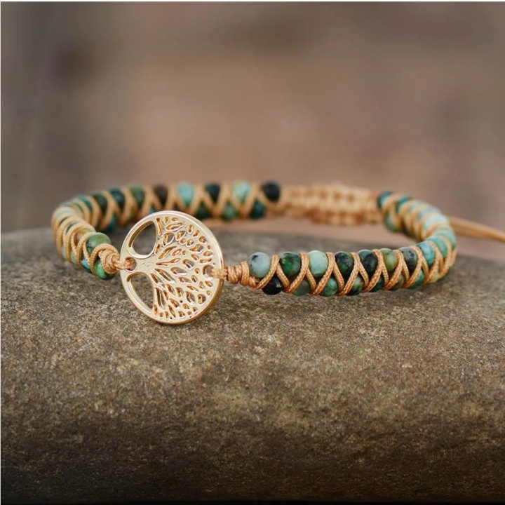 Bracelet - Jaspe Africain & Arbre de vie