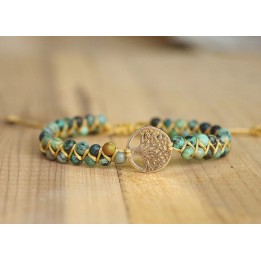 Bracelet - Jaspe Africain & Arbre de vie