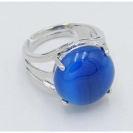 Bague d'Agate bleue rayée