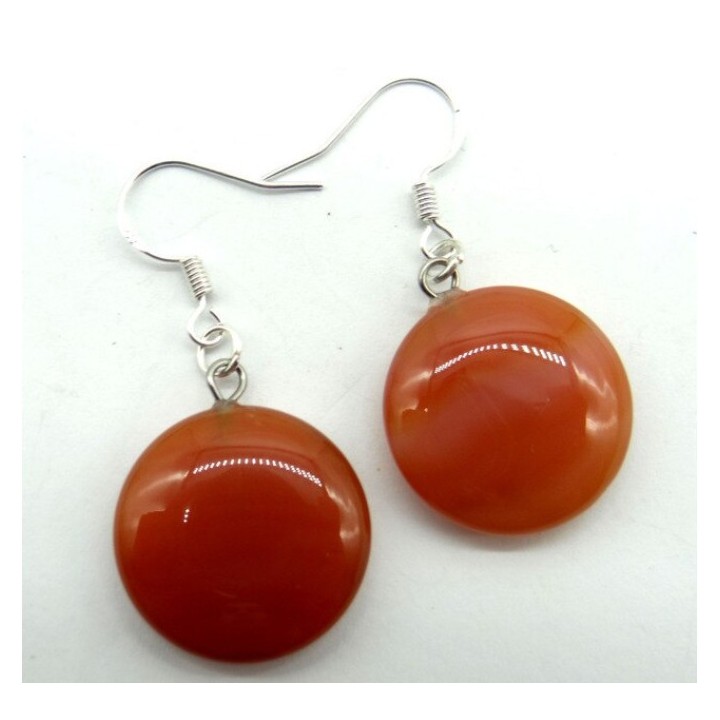 Boucles d'oreilles en Agate Rouge