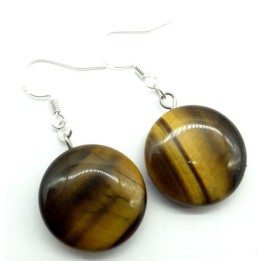 Boucles d'oreilles en Oeil du Tigre Doré