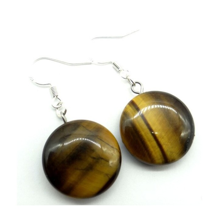 Boucles d'oreilles en Oeil du Tigre Doré