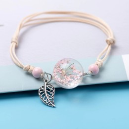 Bracelet Fleur pressée - Rose
