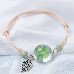 Bracelet Fleur pressée -  Trefle