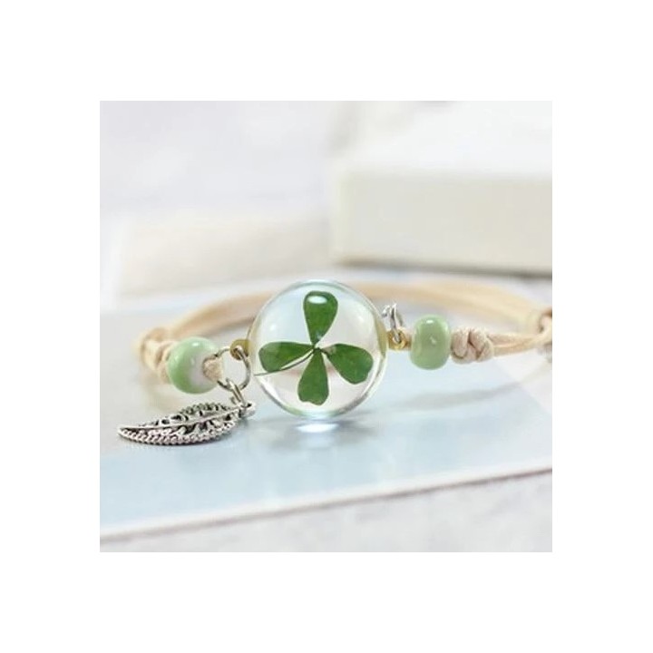 Bracelet Fleur pressée -  Trefle