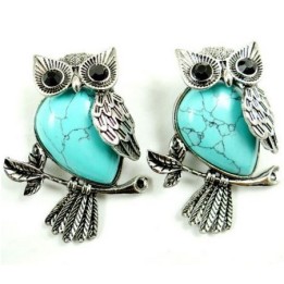 Pendentif chouette en Turquoise