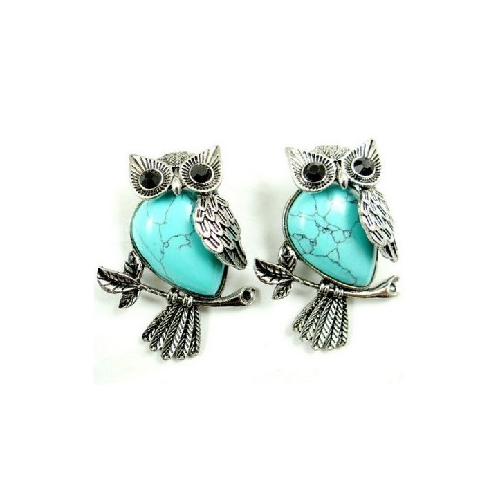 Pendentif chouette en Turquoise