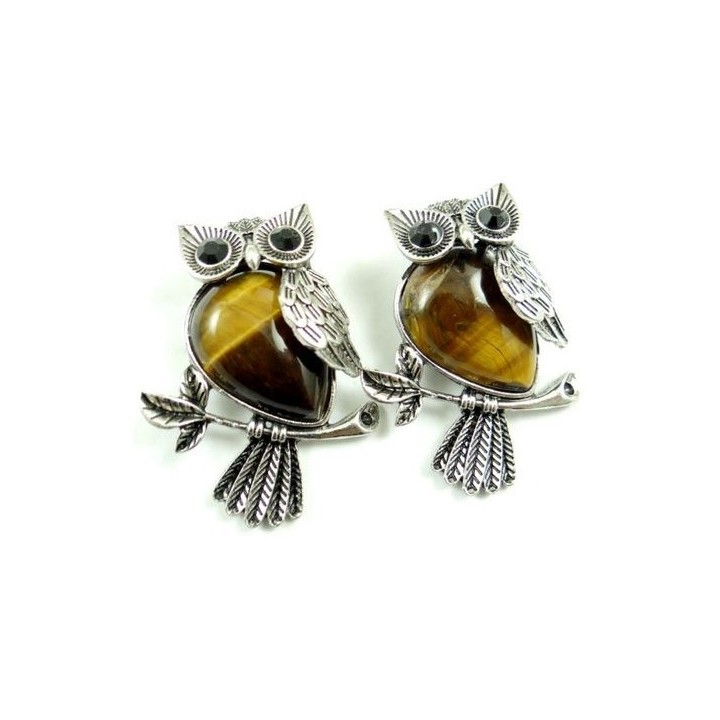 Pendentif chouette en Oeil du Tigre