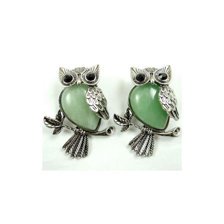 Pendentif chouette en Aventurine