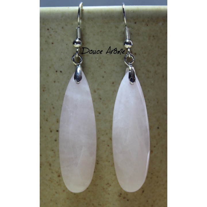 Boucles d'oreilles en Quartz rose