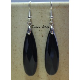 Boucles d'oreilles en Obsidienne