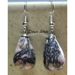 Boucles d'oreilles en Rhodonite