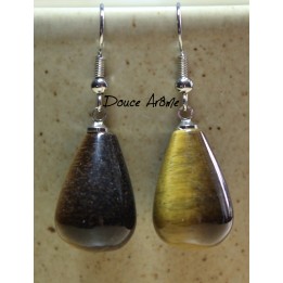 Boucles d'oreilles en Oeil du Tigre Doré