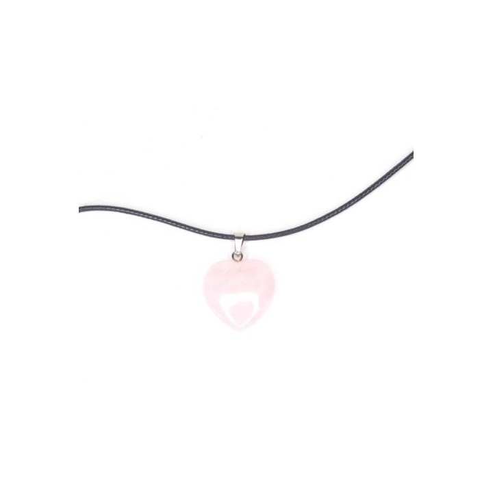 Pendentif Coeur en Quartz rose