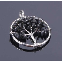 Collier Arbre de vie Obsidienne