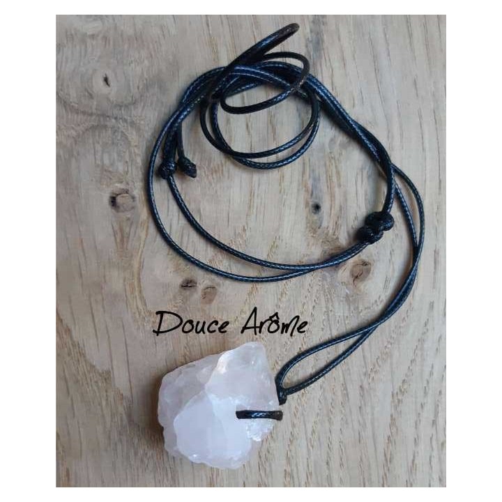 Pendentif en Quartz rose brute