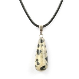 Pendentif goutte en Jaspe Dalmatien