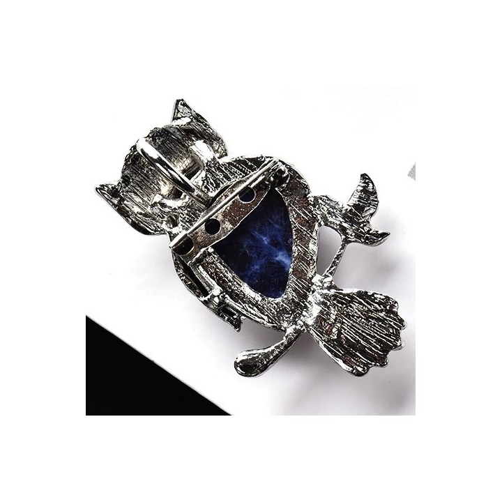 Broche chouette en Agate rouge