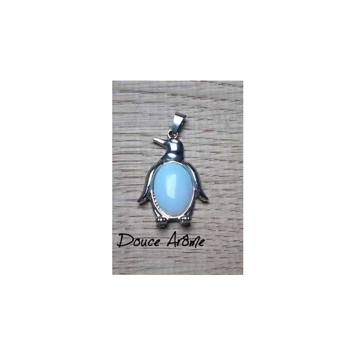 Pendentif Pingouin en Opale