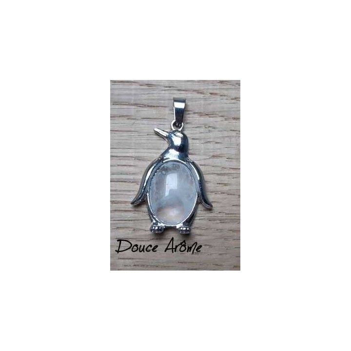 Pendentif Pingouin en Cristal de roche