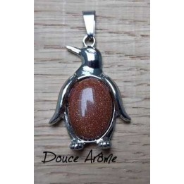 Pendentif Pingouin en Goldstone