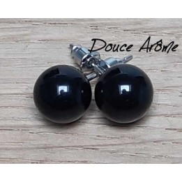 Boucles d'oreilles en Agate noire
