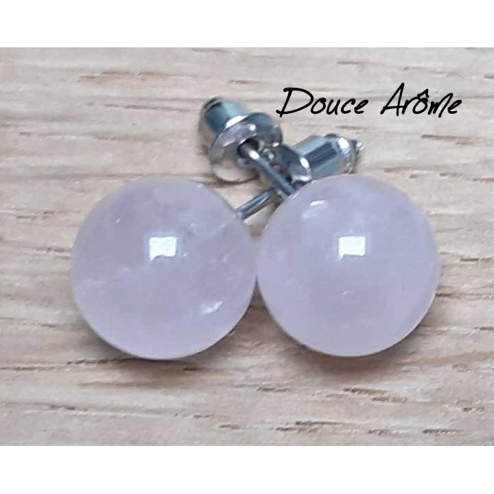 Boucles d'oreilles en Quartz rose