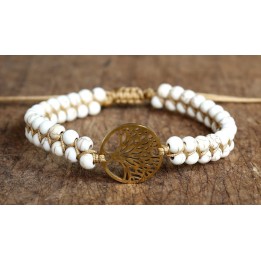 Bracelet - Howlite & Arbre de vie